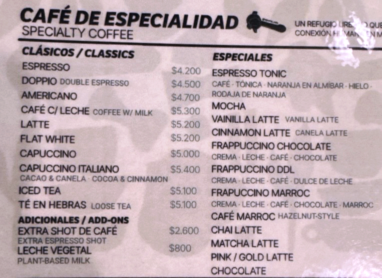 La confusión con la carta de cafés: ¿qué estoy pidiendo?