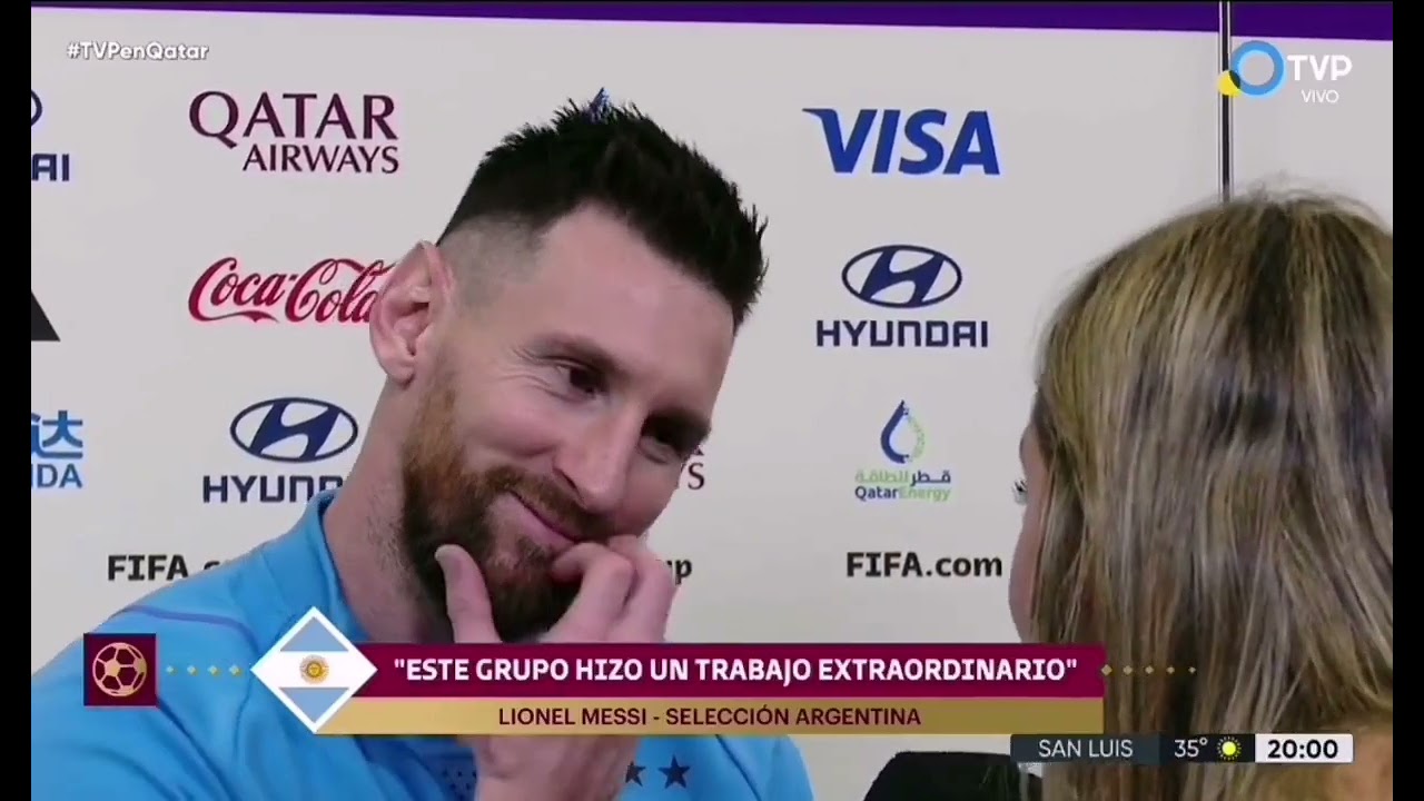 Lionel Messi y Sofi Martinez en el mundial de Qatar 2022 luego de la victoria contra Croacia